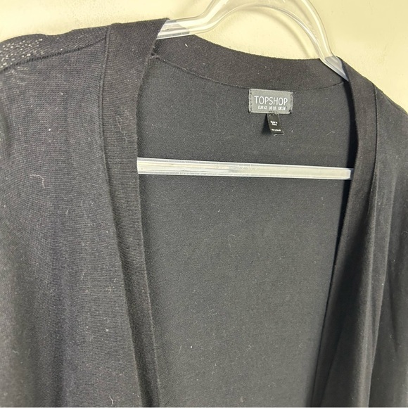 TOPSHOP Long sleeve side slits duster cardigan in black size: 10 - Picture 4 of 11